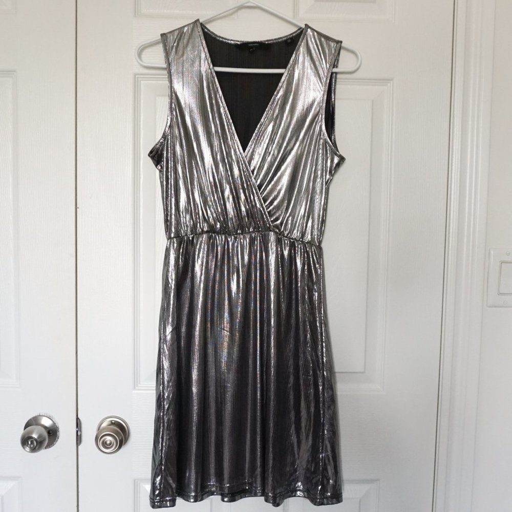 Jean Machine Silver Low-Cut Mini-dress